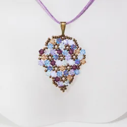 Pendant 40cm - Shea Grapes-Mauve Suedine - Pendant 40cm - Laiton bronze